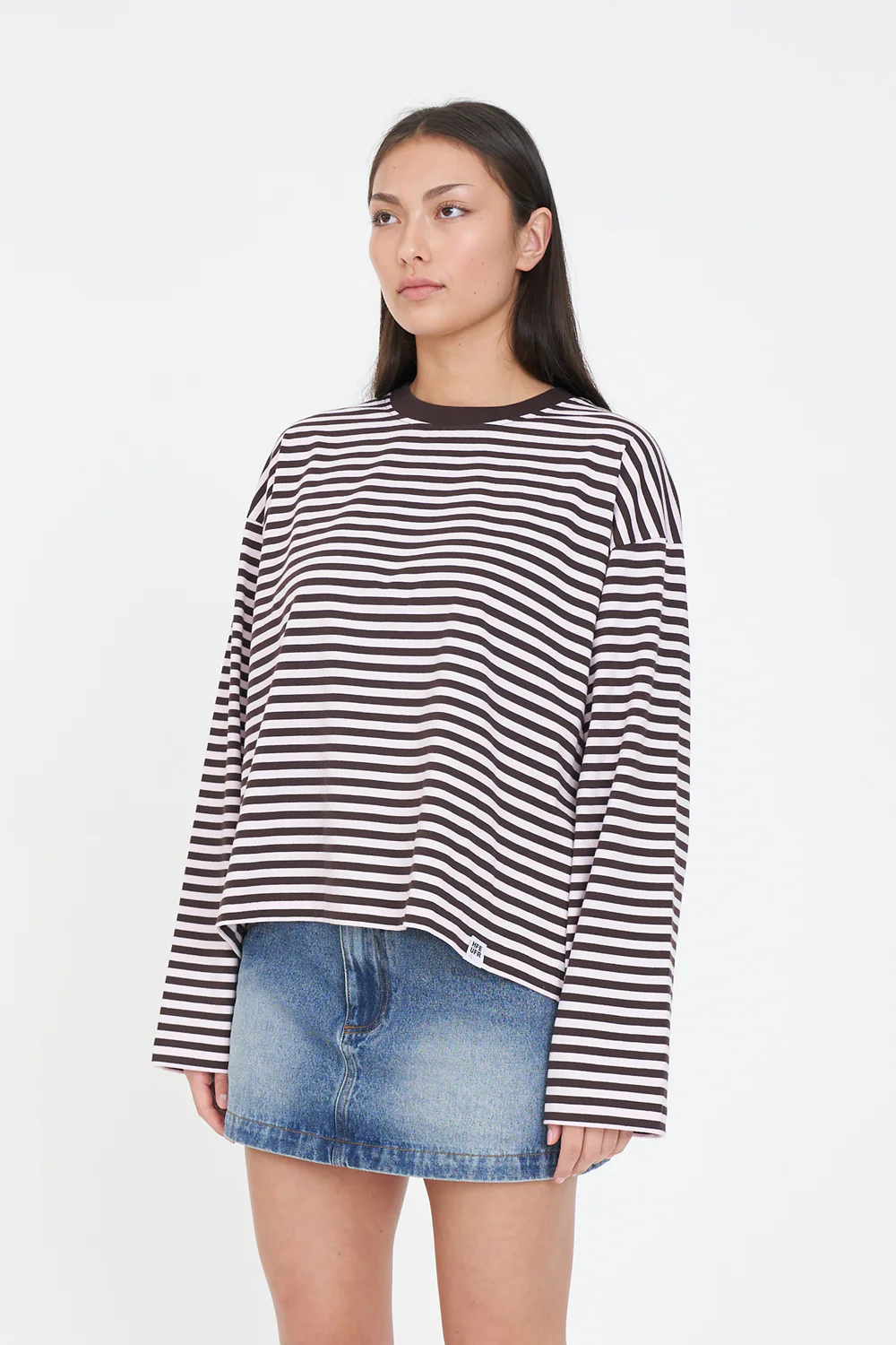 ALEX STRIPE BILLIE LS TEE PETAL/COCOA - Image 4