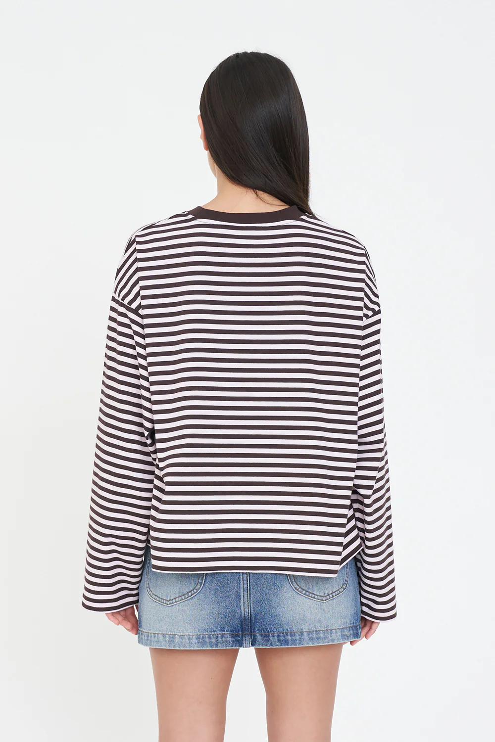 ALEX STRIPE BILLIE LS TEE PETAL/COCOA - Image 5