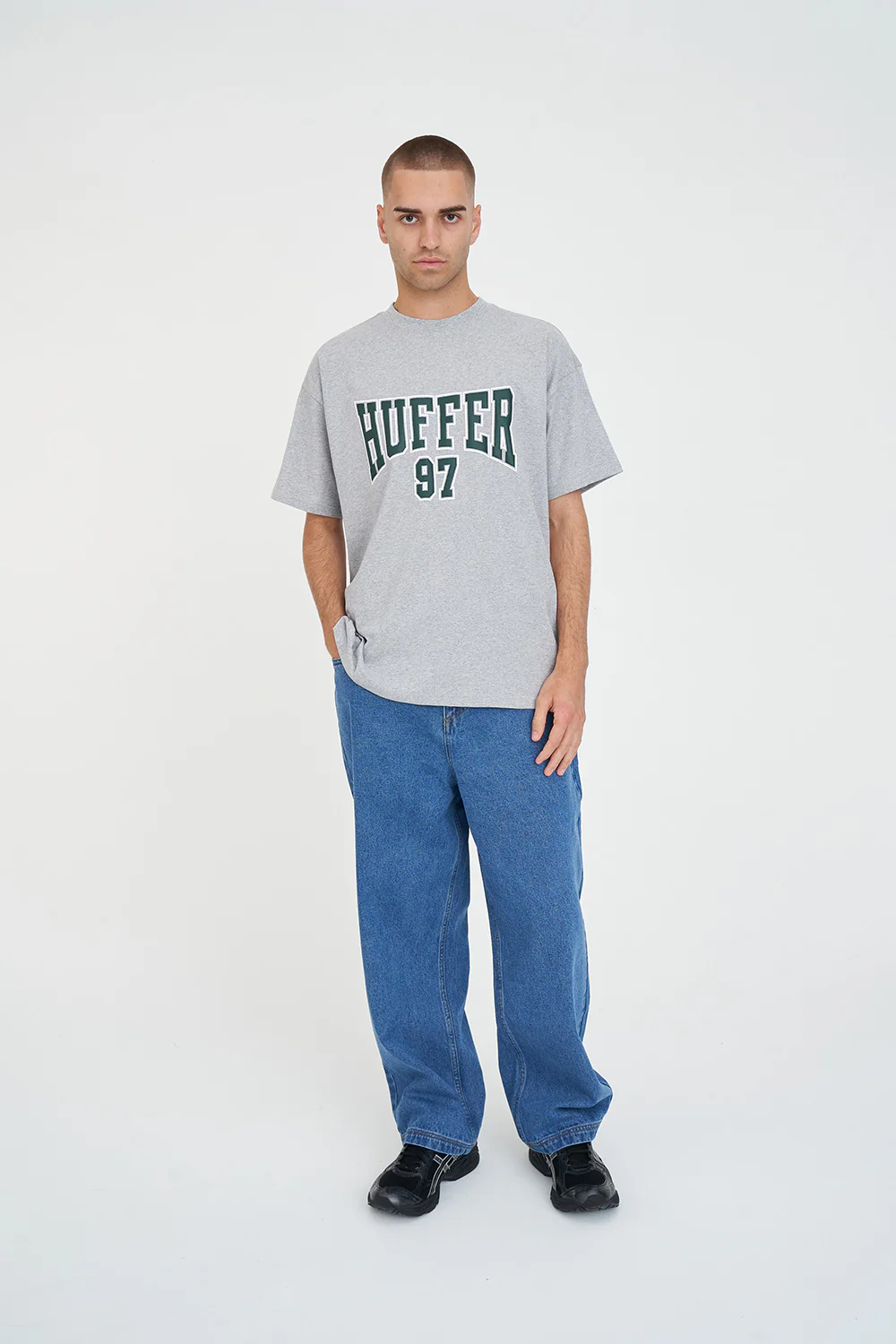 BLOCK TEE 220/GAINS GREY MARLE - Image 2
