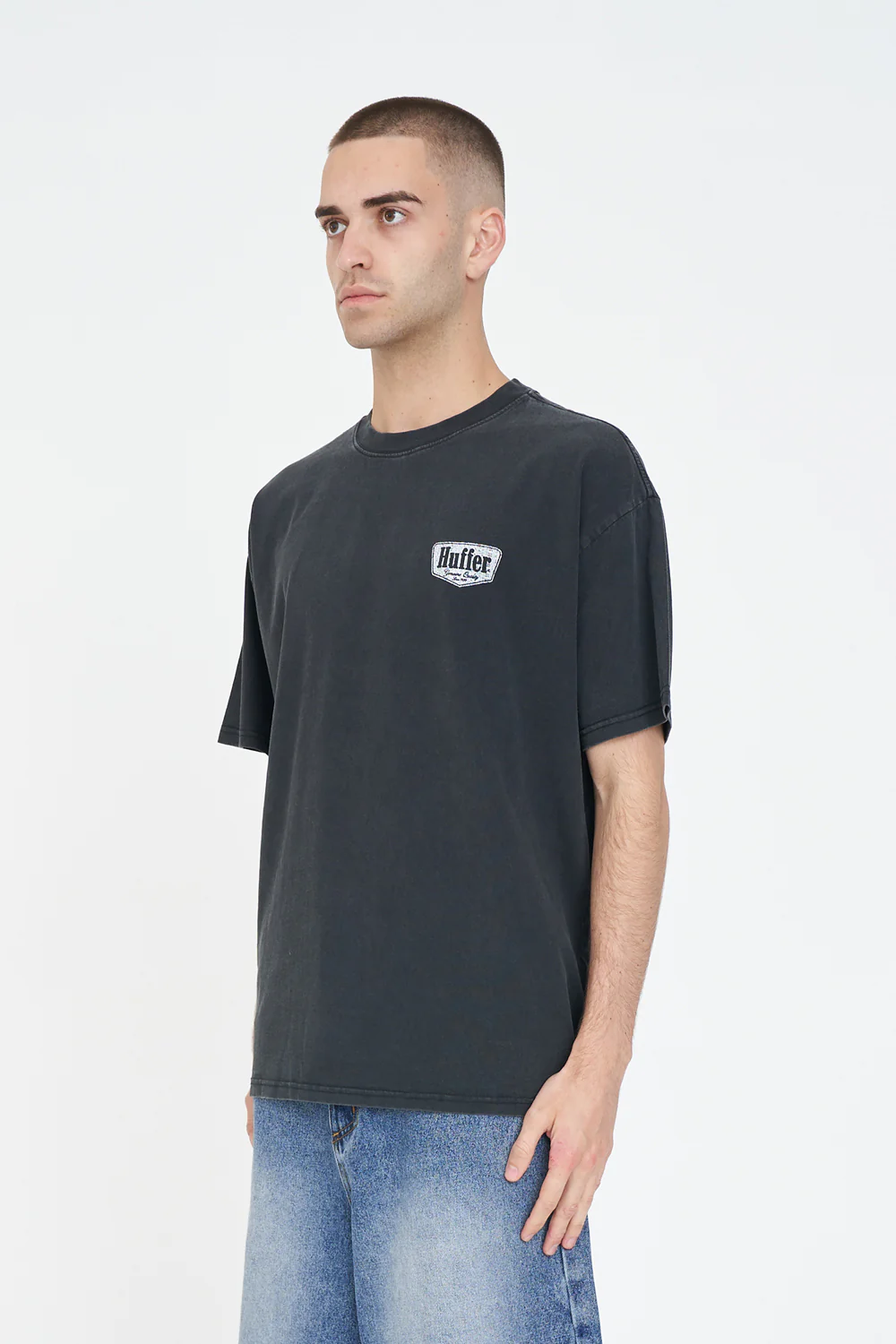 BLOCK TEE 220/RIDGE WASHED BLACK - Image 6