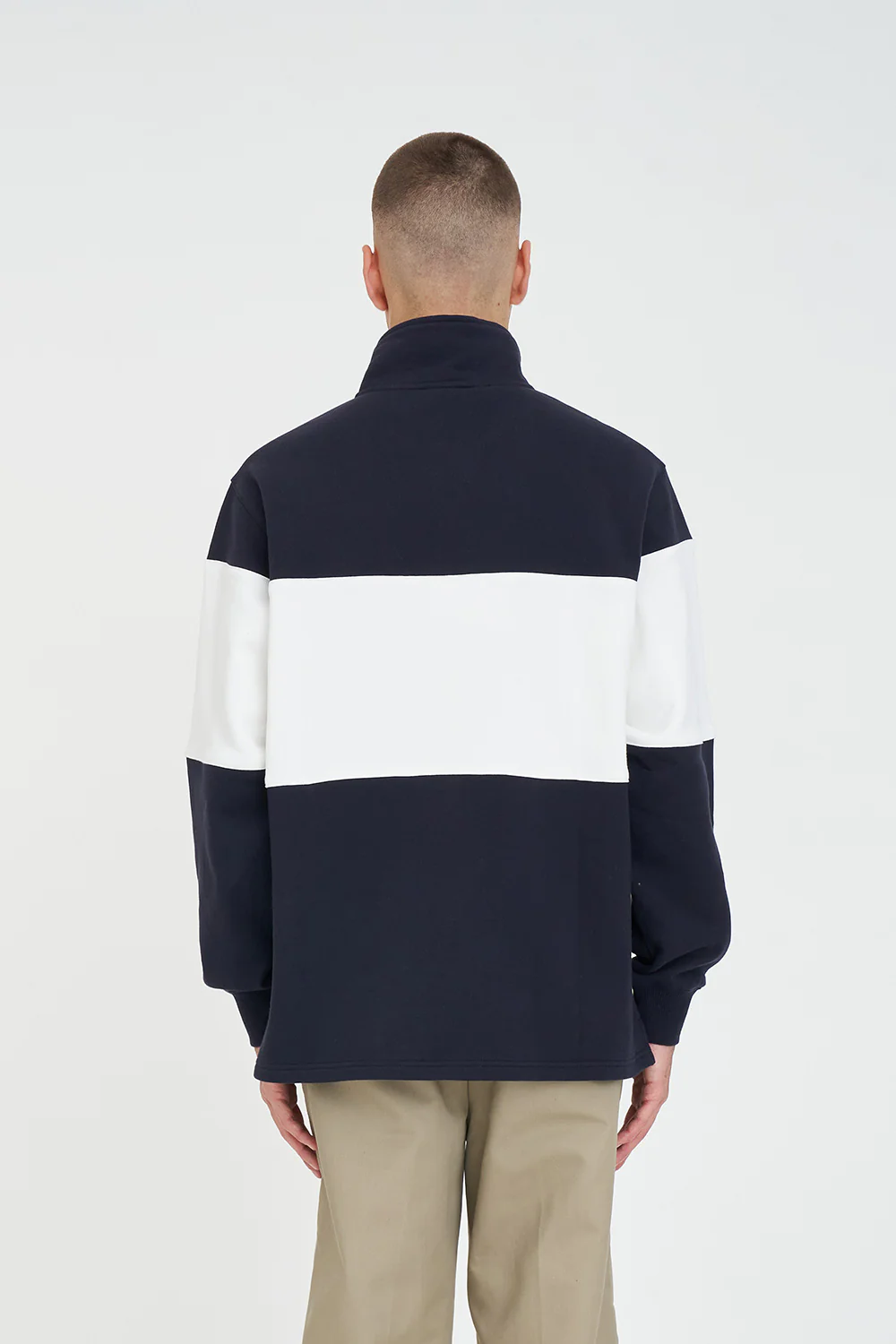 CLASSIC 1/4 ZIP BLOCK JERSEY NAVY - Image 5