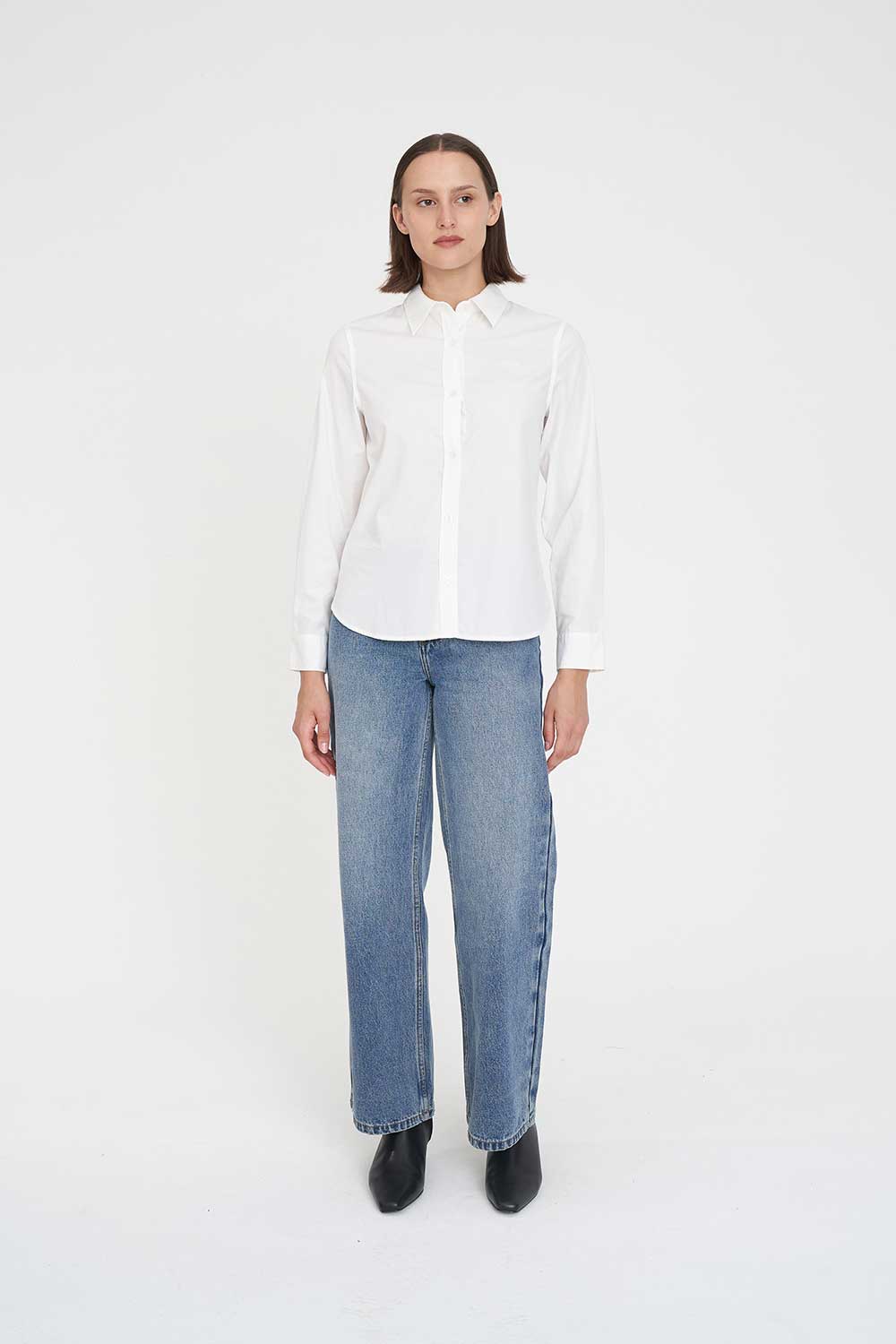 CLASSIC BUTTON UP SHIRT WHITE - Image 3