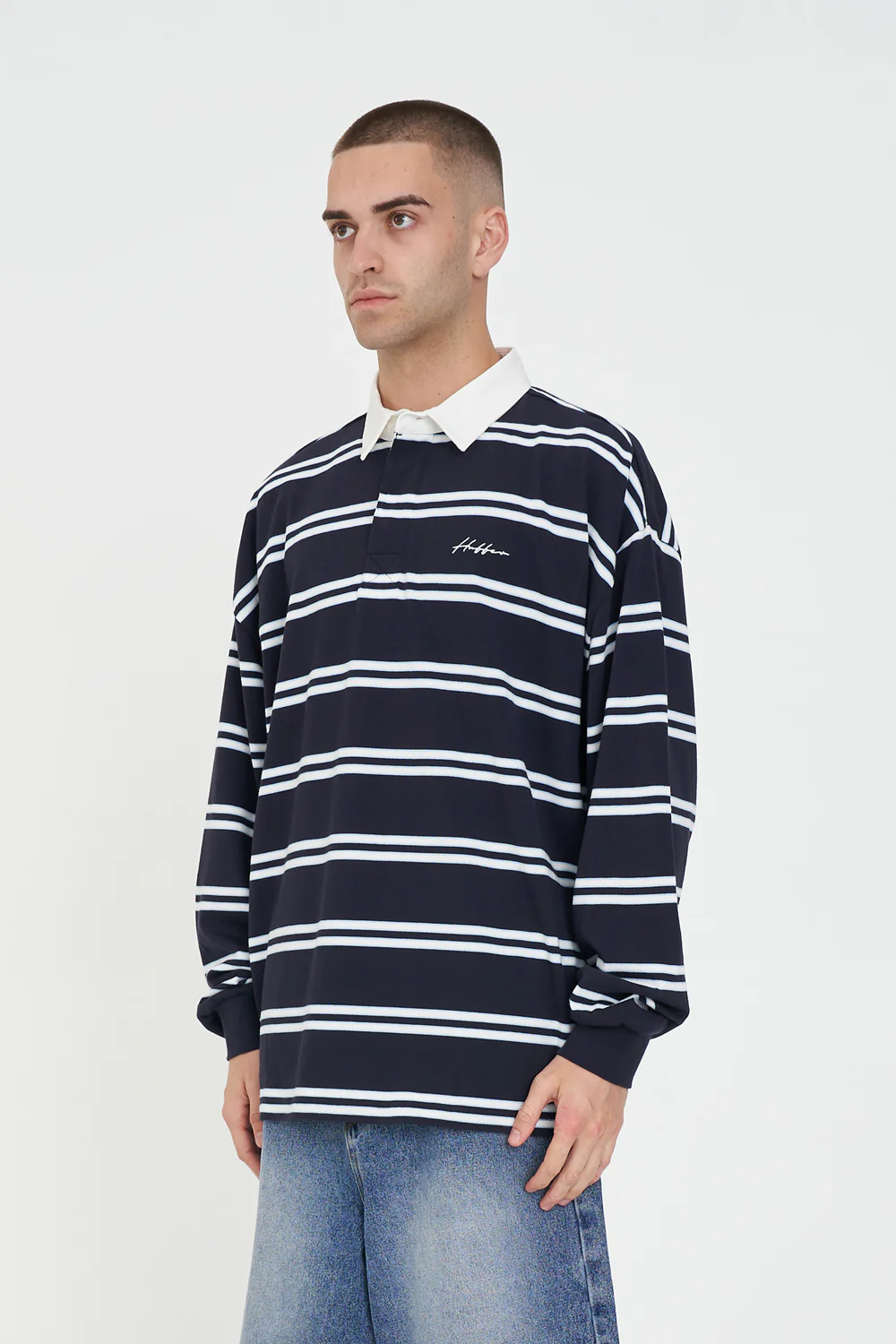 DBL STRIPE GRAND RUGBY NAVY/CHALK - Image 2