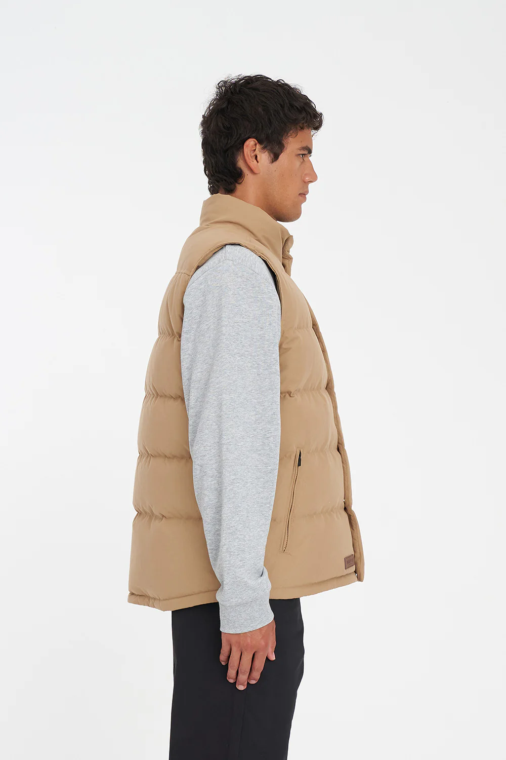 MENS CLASSIC DOWN VEST TAN - Image 8
