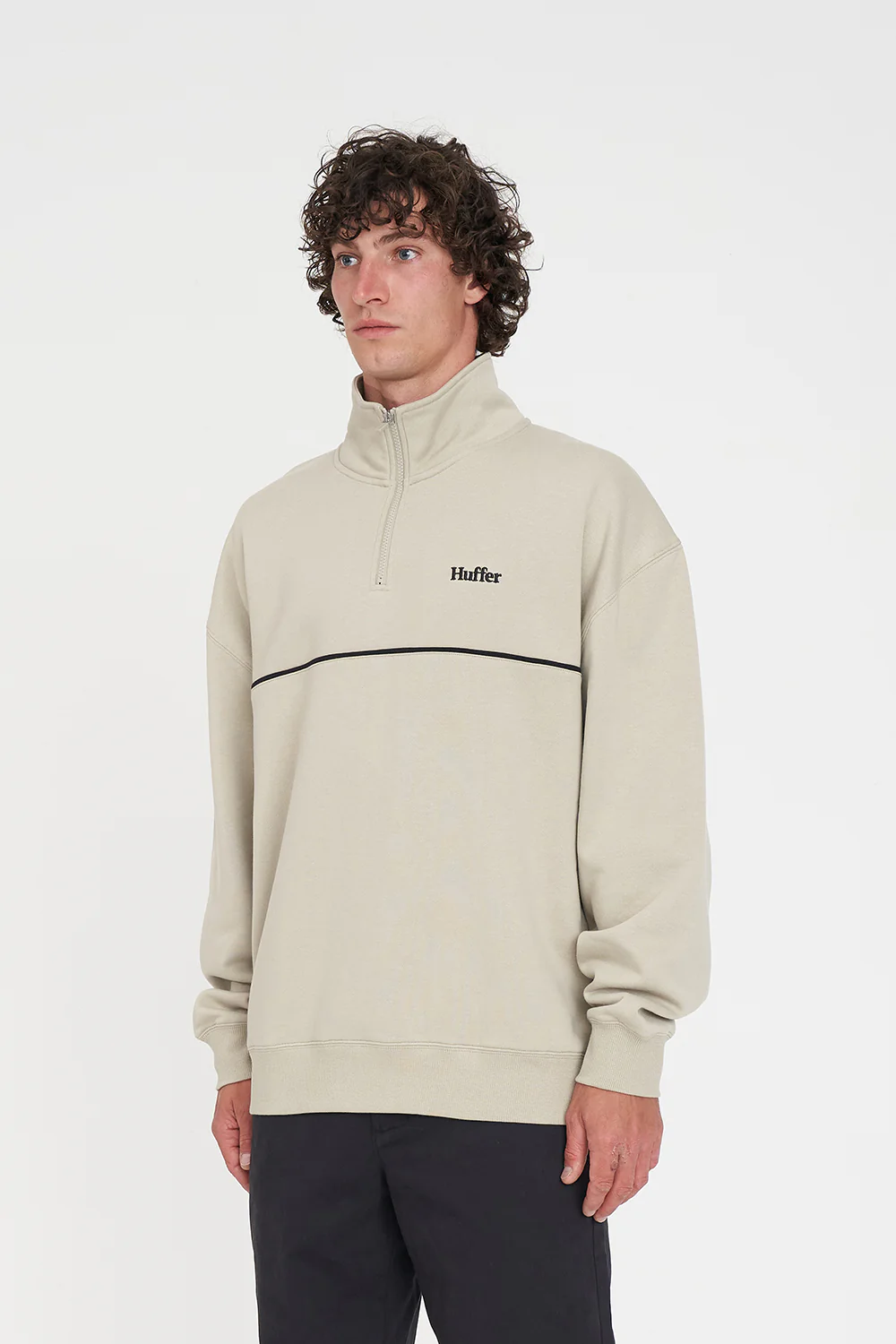 MENS HFR BASIC 1/4 ZIP MOONROCK - Image 3