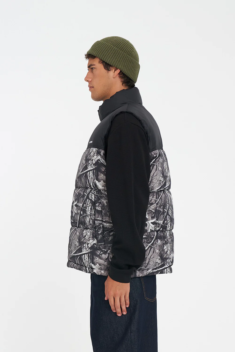MENS RIDER PUFFER VEST WOODHILL/BLK - Image 6