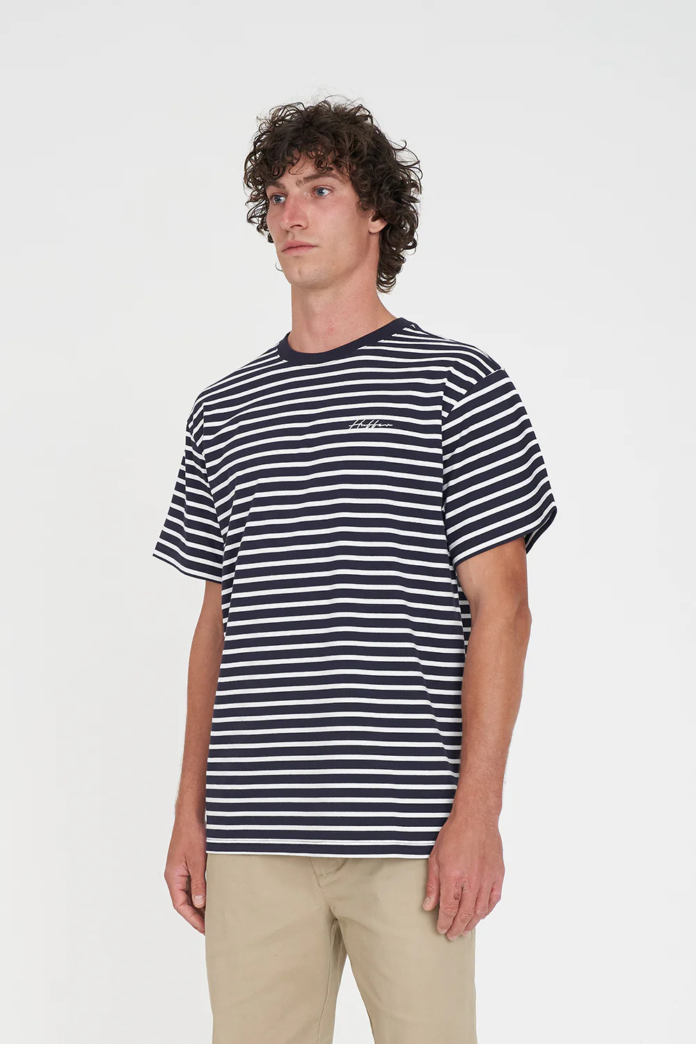 MENS STRIPE SUP TEE NAVY/WHITE - Image 5