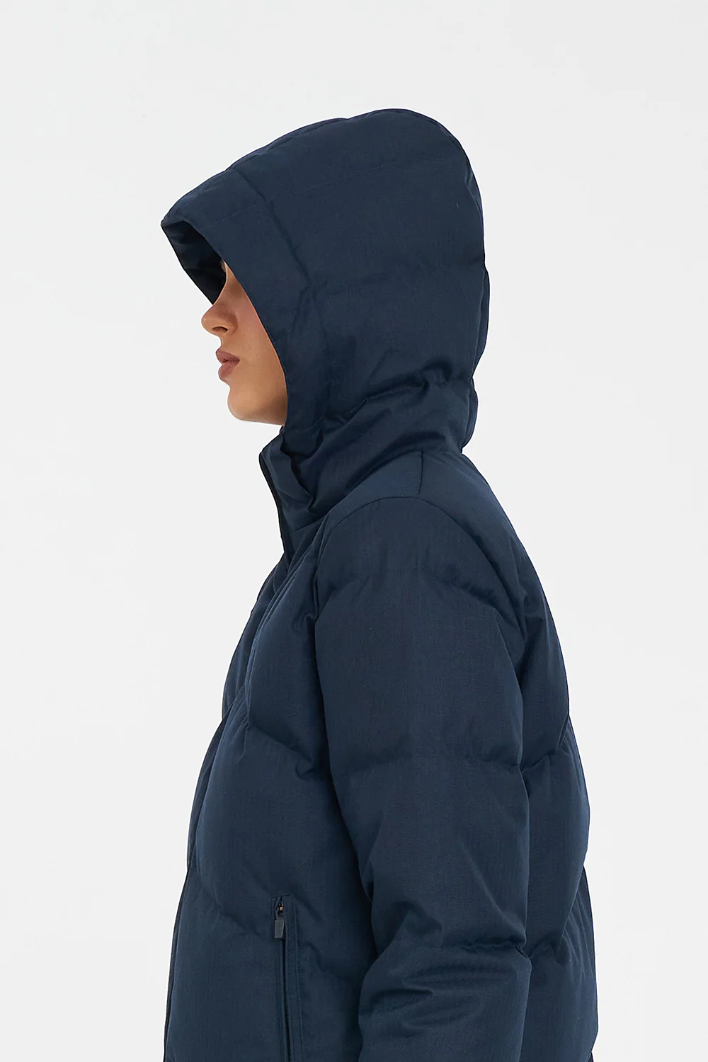 WOMENS CLASSIC DOWN JACKET HRGBONE NAVY - Image 8