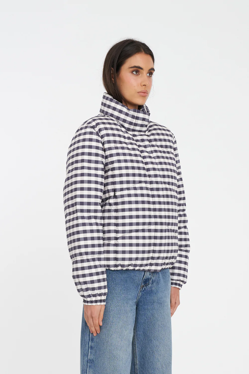 WOMENS DEMI PUFFER JACKET GINGHAM - Image 6