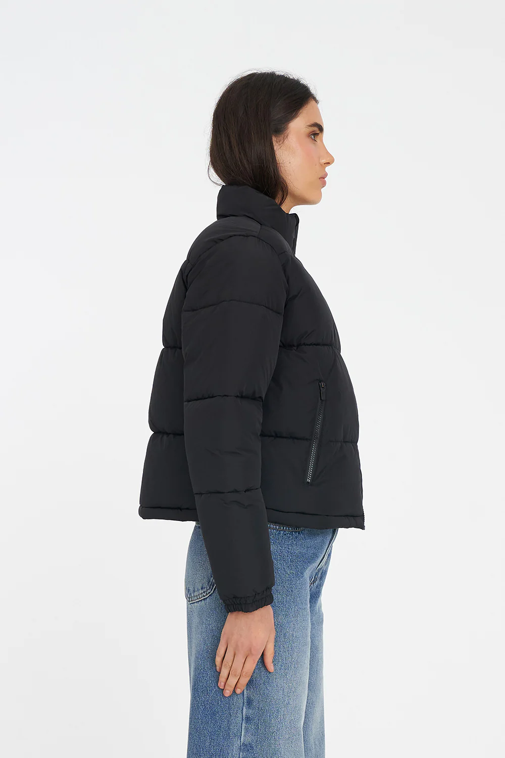 WOMENS HFR TRACK PUFFER JACKET BLACK - Image 6