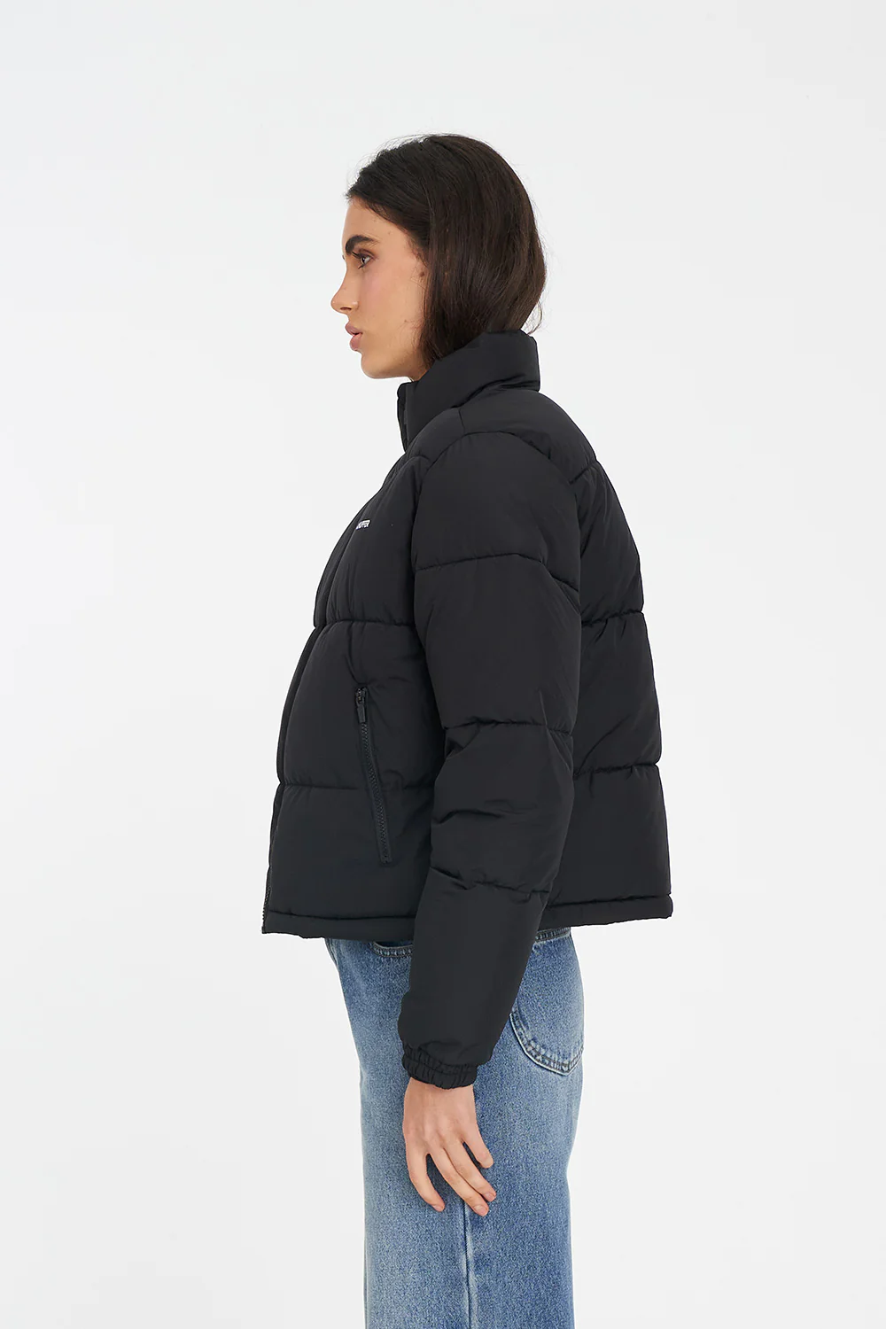 WOMENS HFR TRACK PUFFER JACKET BLACK - Image 8