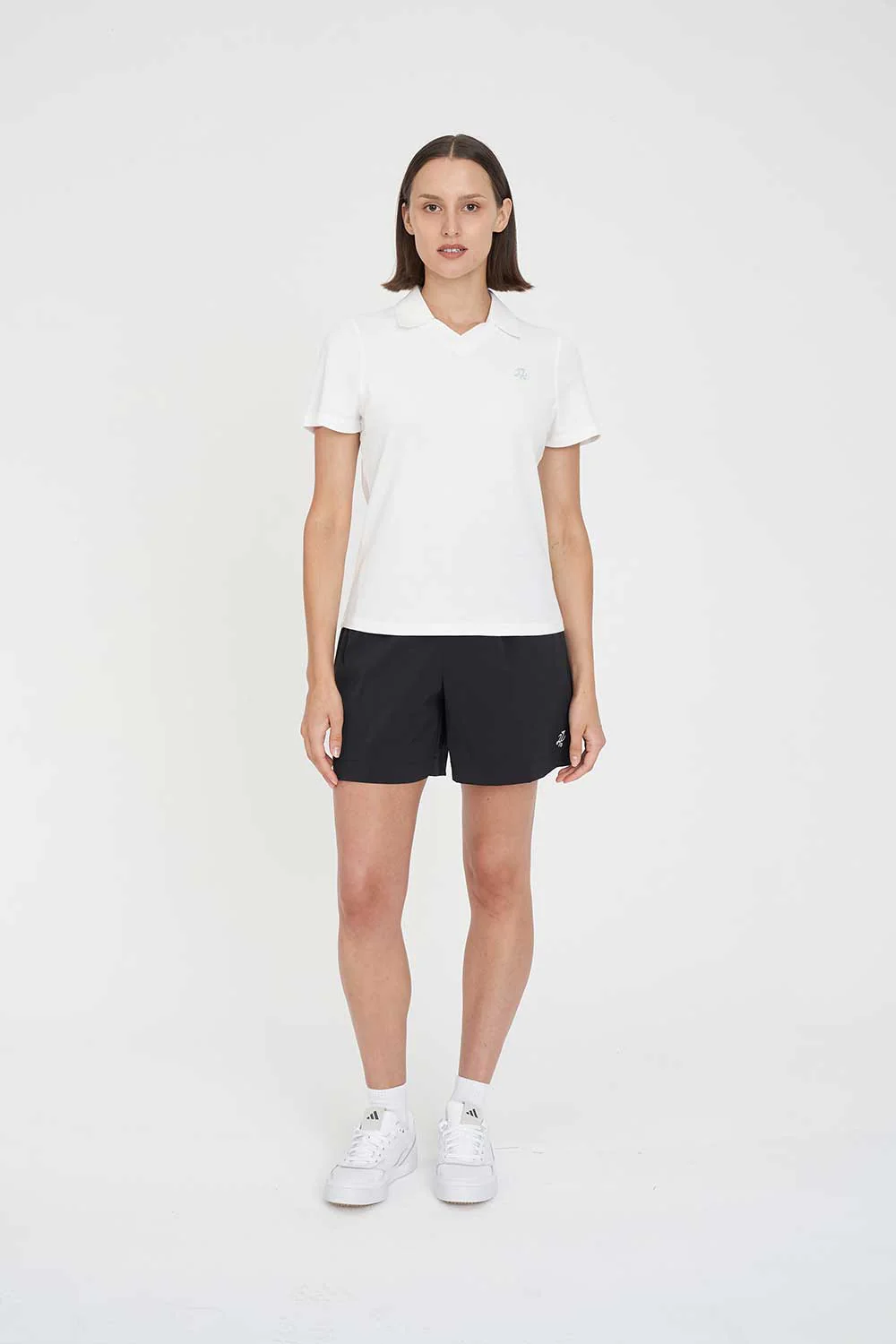 WOMENS BIRDIE SS POLO/PAR 97 CHALK/ICE BLUE - Image 3