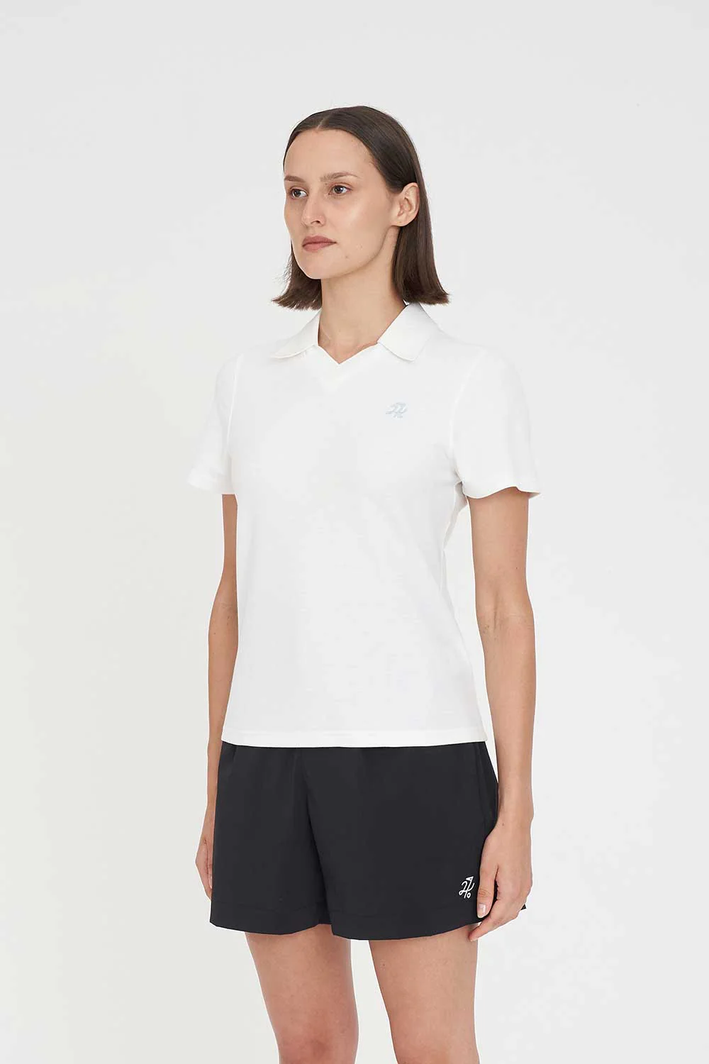 WOMENS BIRDIE SS POLO/PAR 97 CHALK/ICE BLUE - Image 6